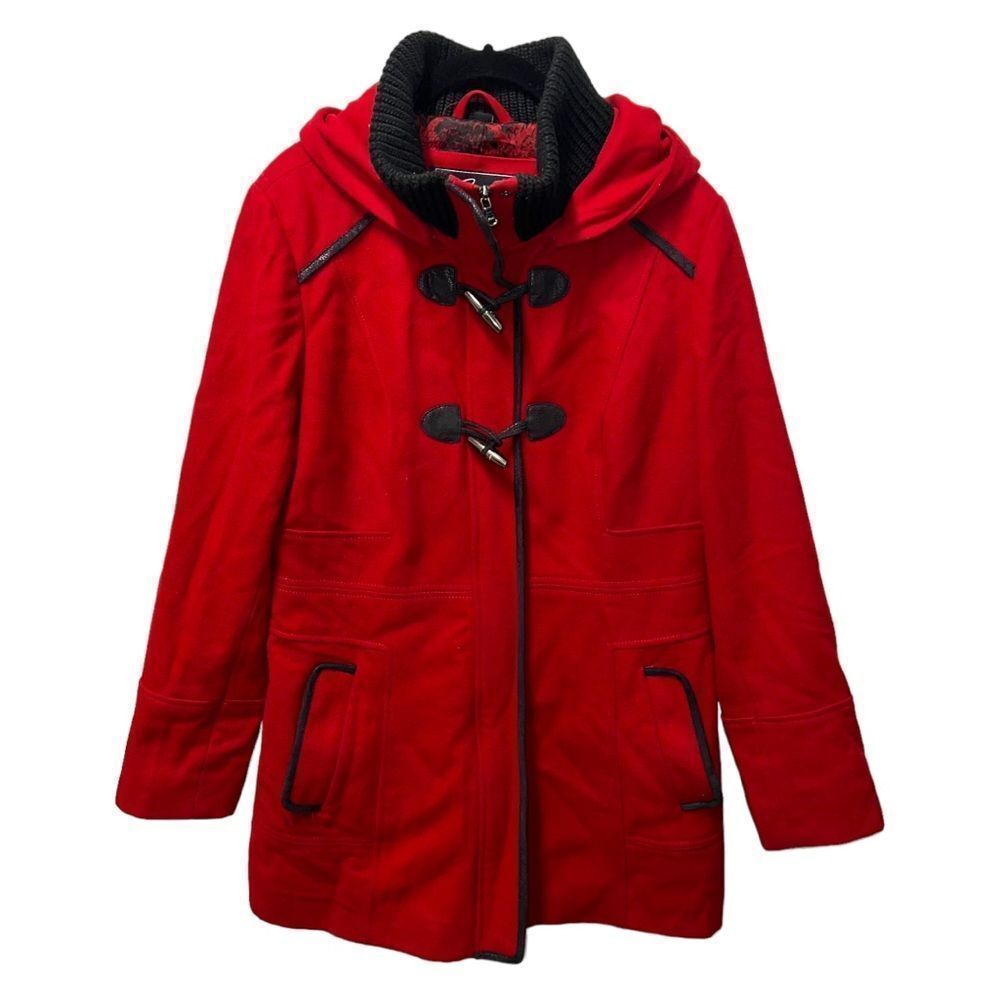 Women's Red Toggle Coat
